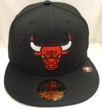 Chicago Bulls Men's New Era 59FIFTY 7 1/2 Fitted Cap Hat Black