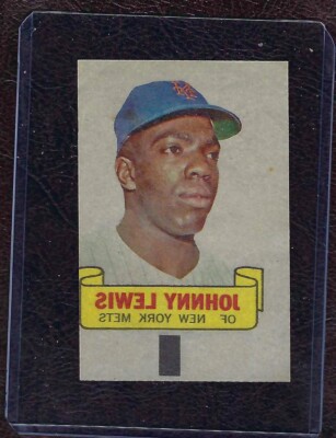 1966 Topps Rub Offs Johnny Lewis, New York Mets, VG, Rare!