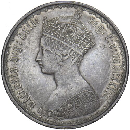 1853 Florin - Victoria British Silver Coin - Nice - Afbeelding 1 van 2