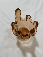 Fire & Light Glass - Copper Candle Holder - Large Free Form Shape -Used