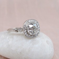 3.3Ct Cushion Cut CZ-Stone Halo Vintage Wedding Engagement Ring In 925 Silver