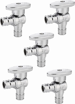 5-Pack  1/4 Turn Angle Stop Valve Pex-A Cold Expansion 1/2'' Pex X 1/2'' Pe
