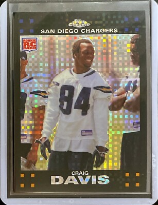 Craig Davis - Black XFractor - 2007 Topps Chrome Football - Rookie #TC207