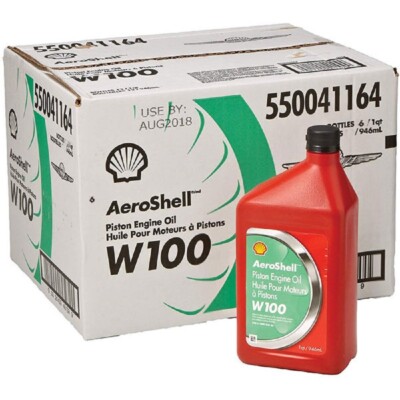 AEROSHELL AVIATION OIL W100 SAE50 Case of 6 Quarts