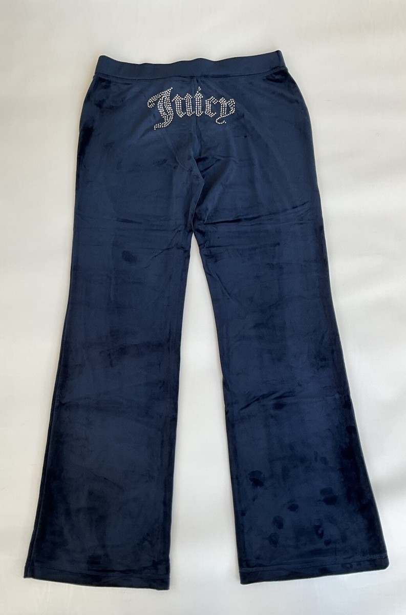 【Juicy Couture】 OG BIG BLING VELOUR Track Pants Regal Blue Juicy Couture OG Big Bling Velour Track Pants Regal Blue