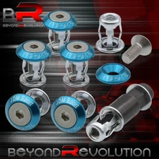 JDM Sport 6pcs Billet Fender Washer Screw Bolts M8 Engine Bay Dress Up Kit Blue