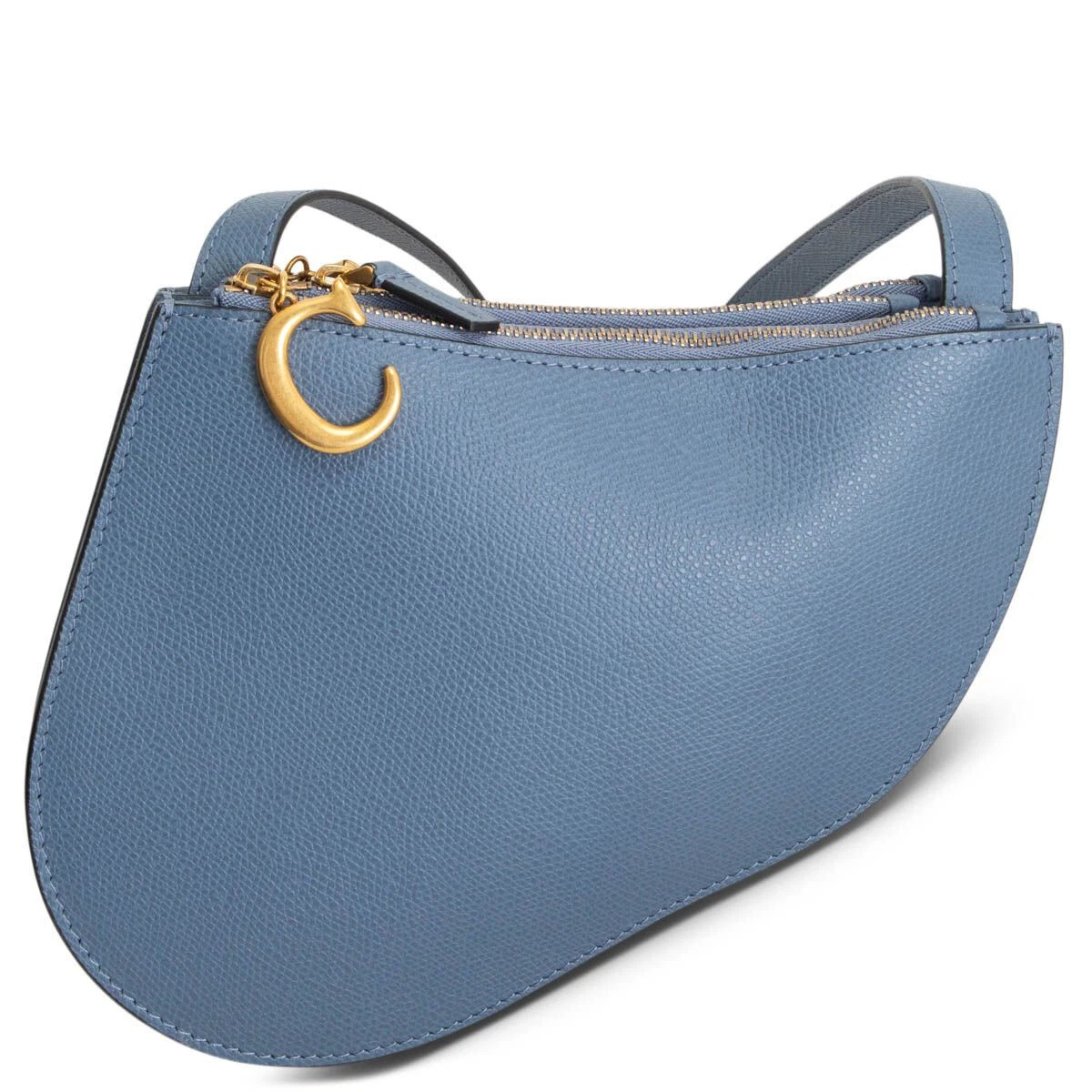 Dior   Pochette selle   Sac bandoulière triple zip denim cuir bleu   Neuf & étiquette
