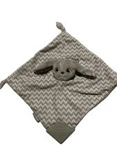 BooginHead Bunny Rabbit Lovey Security Blanket Sooth Teether Gray Chevron Lovey