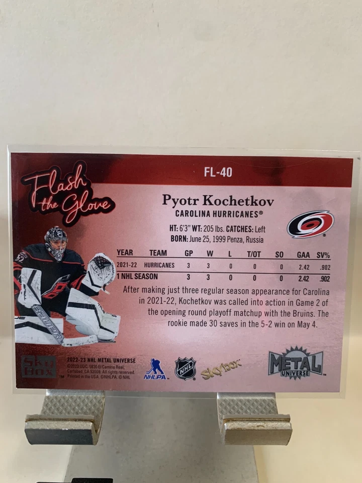 2022-23 Skybox Metal Universe Flash the Glove Pyotr Kochetkov RC #FL-40 - Image 2 of 2