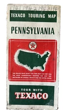 Texaco Touring Road Map of Pennsylvania 1939