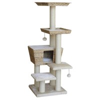 Nobby Kratzbaum Motega Beige 141 Cm FüR Katzen, GrundfläChe 48 X 48 Cm