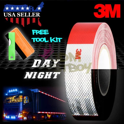 EZAUTOWRAP *3M Red White Conspicuity Tape 2"x150' CE Approved Reflective Safety Truck RV