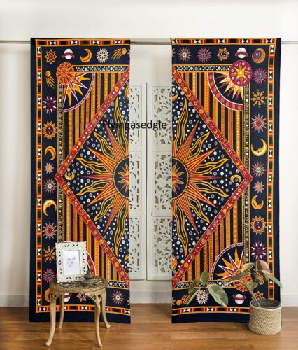 Rideaux de porte de porte mur en coton mandala indien rideaux muraux - Photo 1 sur 2