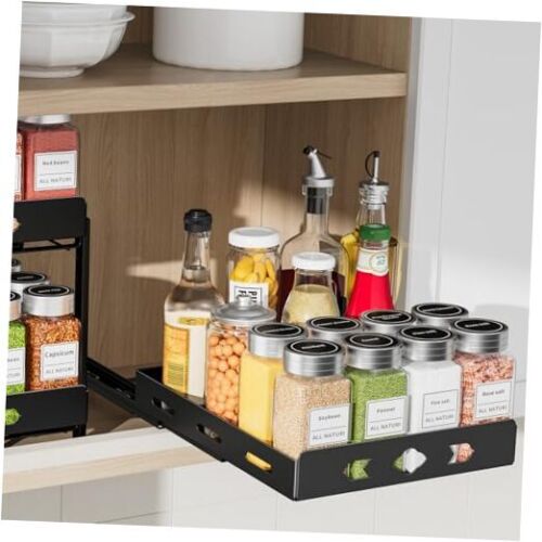 Pull Out Spice Rack Organizer for Cabinet, Heavy Duty 8.4" Wx10.5 Dx2.8H,1Tier
