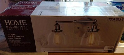 Home Decorators Collection Evelyn 2 Light Brushed Nickel Bathroom Vanity Light
