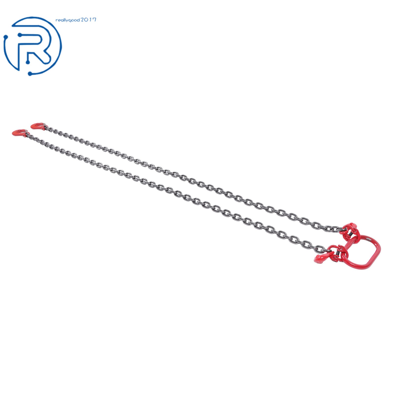 5/16" × 6' Lifting Chain Sling Double Leg w/ Grab Hook 6600lbs Capacity G80