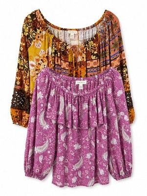 Cato Lot Of 2 Women's Bohemian Style Tops Sz 18/20W Lightweight Summer Festival 