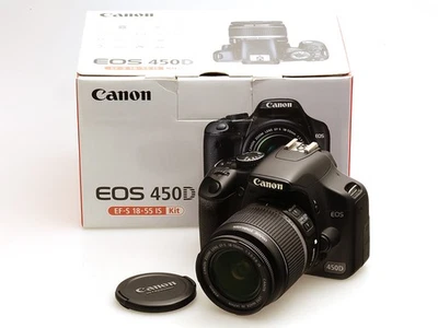 Canon EOS 450D DSLR Kamera (10652 Auslösungen) mit EF-S 3.5-5.6 / 18-55mm IS - Bild 1 von 4
