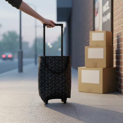 Faltbarer Einkaufstrolley tragbar tragbare Rolltasche Teleskopgriff