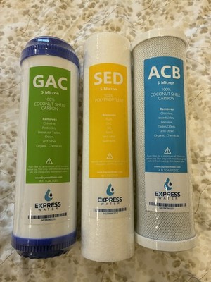 RO Replacement Water Filter Set Carbon CTO GAC Sediment  2.75'' x 9.75''