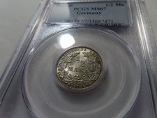 B41 Germany Empire 1918-D Silver 1/2 Mark PCGS MS-67