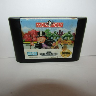 Monopoly Sega Genesis Video Game Cartridge Only Cleaned and Tested Stained Label