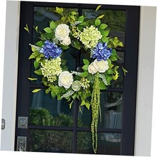 Spring Wreaths for Front Door 24 Inch Summer Wreath with Hydrangea, Rose 