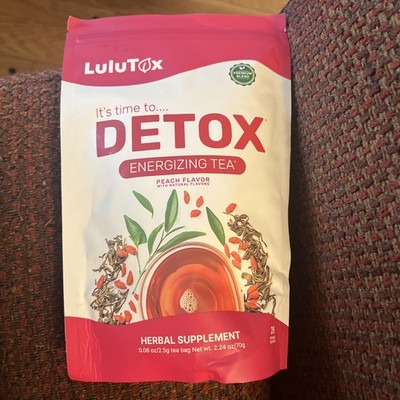 LuluTox Detox Tea Slimming Peach Blend Weight Loss & Digestive Health 28ct