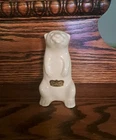 Vtg Haeger Beaver Animal Figurine Sculpture Off White Foil Sticker