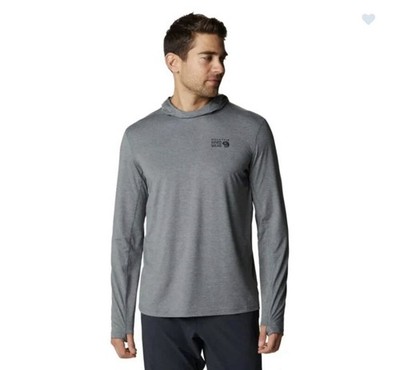 Mountain Hardwear AirMesh Long Sleeve Hoody Mens Large Grey New Lightweight