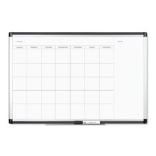 24x36" PINIT Magnetic Dry-Erase Calendar , Silver Alum Frame