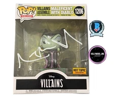 ANGELINA JOLIE SIGNED AUTOGRAPH MALEFICENT W/DIABLO JUMBO FUNKO BECKETT BS14961