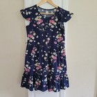 Gap Kinder blau Flatterärmel Blumen Kleid Größe XXL 14-16