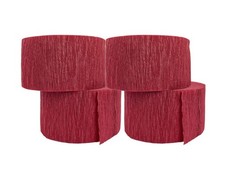 Maroon Crepe Paper Streamers, 4 Rolls, Made in USA