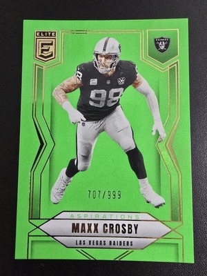 Panini Donruss Elite Aspirations Lime Green #87 Maxx Crosby Raiders 707 /999 NFL