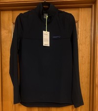 CRAFT Men  s Half Zip Long Sleeve Core Gain Midlayer, Navy Size Medium