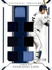 2019 National Treasures #GGMS-NL Nathaniel Lowe Game Gear Material Sixes #/99