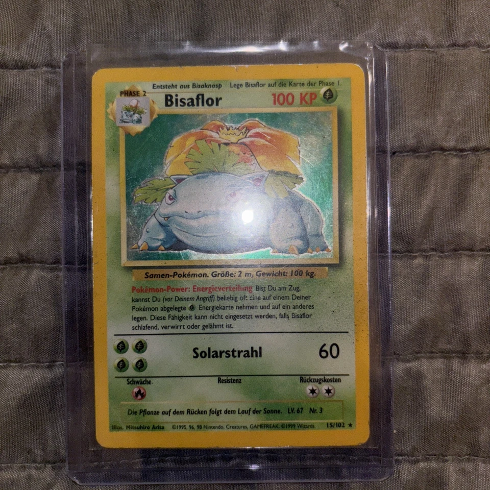 GERMAN Bisaflor 1st Edition 15/102 Holo Rare Base Set Venusaur Pokemon 1999 - Image 3 of 4
