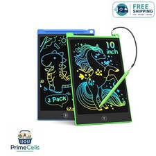 Colorful 10 Inch Kids Doodle Board - 2 Pack LCD Writing Tablets for Ages 3-8