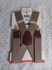 New Dockers Adjustable Suspenders Khaki Fits Men's Size S-XL