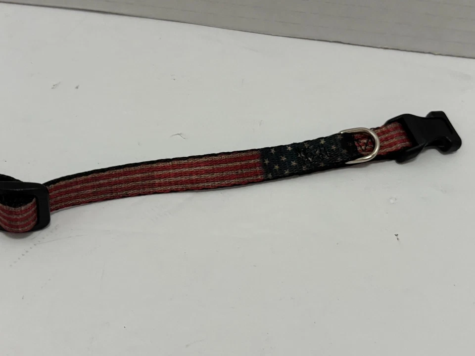 Cuello con clip de plástico con hebilla - Bandera de Estados Unidos de colección elástica - 1/2" de ancho - Nuevo Foto 4 de 4