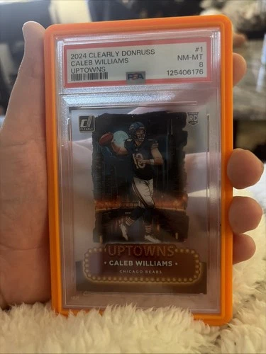 2024 Panini Donruss Clearly CALEB WILLIAMS Rookie RC Uptowns Case Hit #1 PSA 8