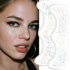 24pcs Glitter Freckles Face Tattoo - Holographic Multicolor