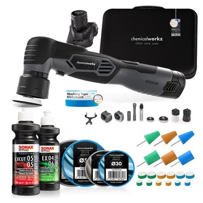 chemicalworkz EVO Mini Akku Poliermaschine Nano Exzenter Rotation Komplettset