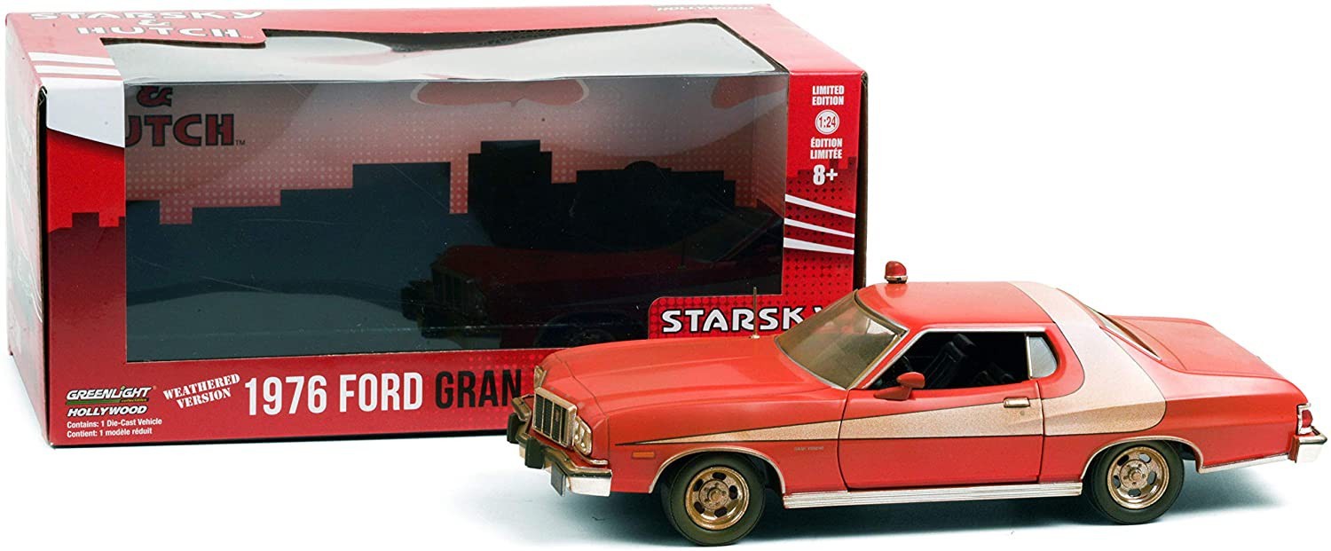 Модель STARSKY HUTCH для Ford Gran Torino 20см SCHMUTZ Weathered 1/24 Зеленый свет
