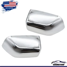 Chrome Mirror Cover Cap Set LH & RH For 2017-2022 Ford Super Duty F250 F350 F450