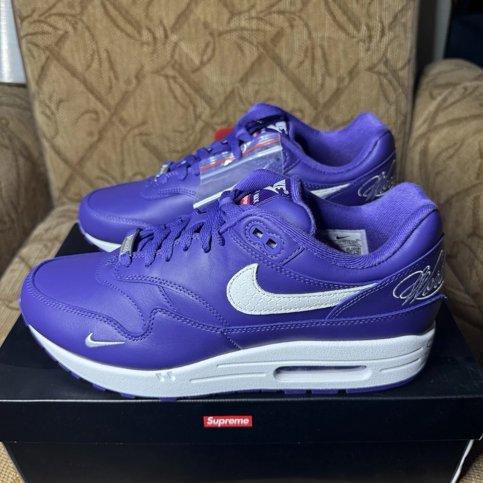 Nike Supreme x Air Max 1 '87 SP Varsity Violet Homme 9,5