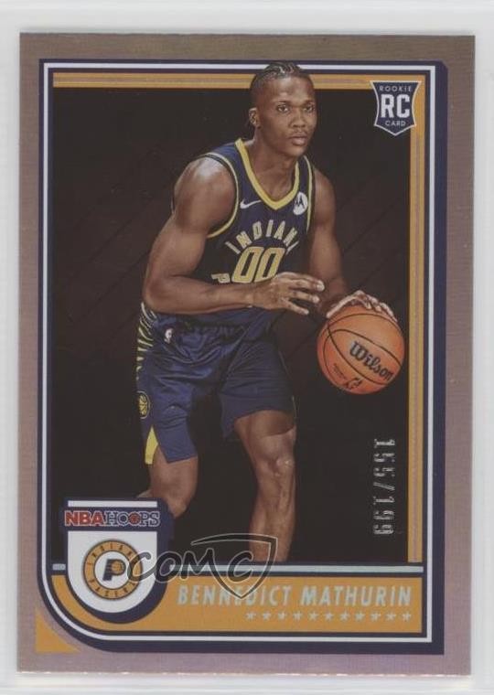 2022-23 Panini NBA Hoops Rookies Silver 155/199 Bennedict Mathurin #236 ob9