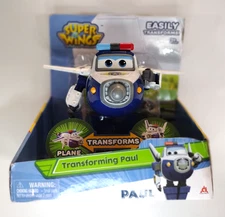 Super Wings Transforming Plane Action Figure Bot Transforming Paul