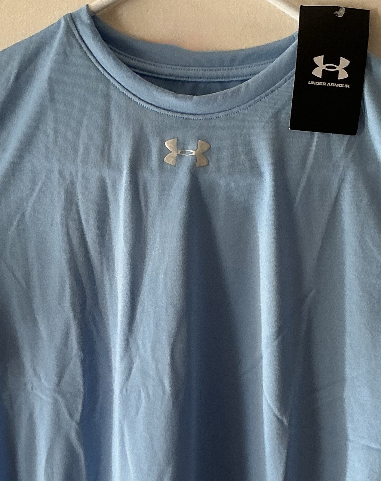 Under Armour Boy’s Locker Tee Short Sleeves   Size YL   Carolina Blue   NWT thumbnail 2